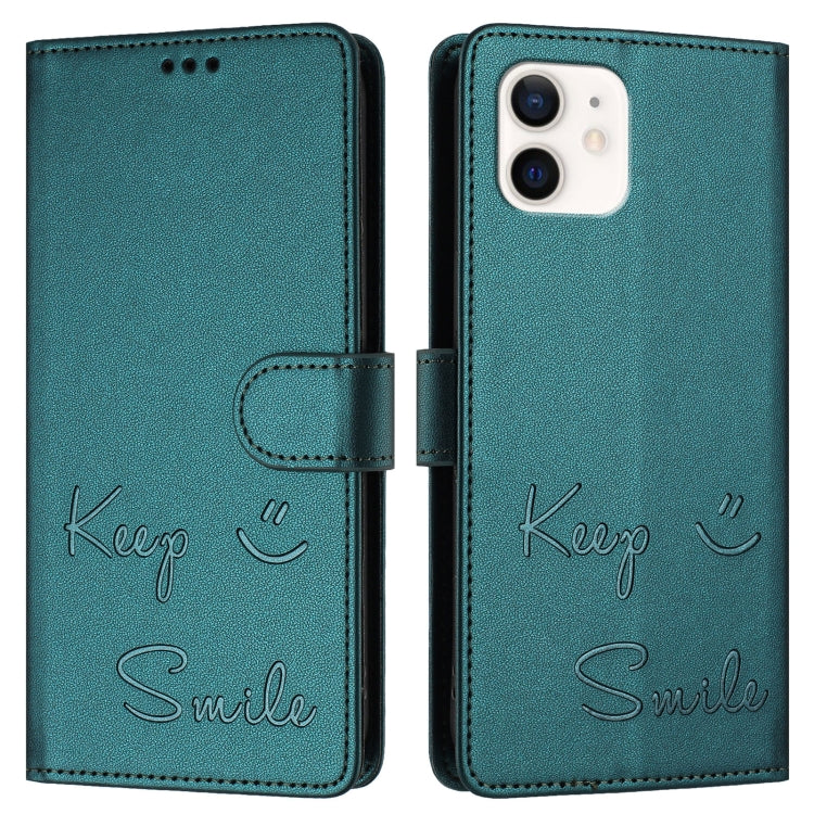 For iPhone 11 Smile Embossing RFID Leather Phone Case