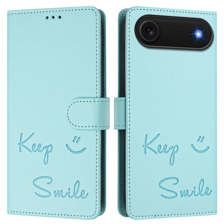 For iPhone Air Smile Embossing RFID Leather Phone Case