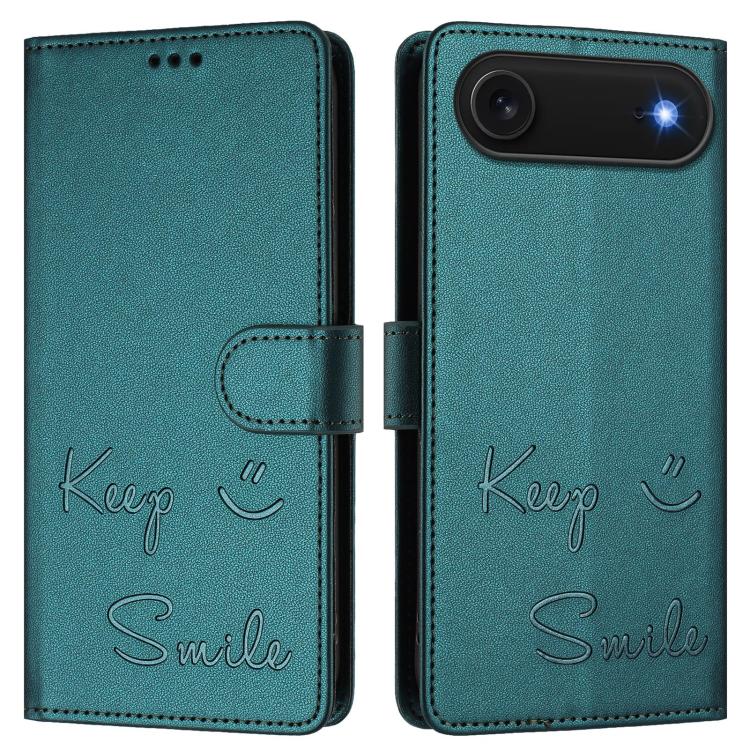 For iPhone Air Smile Embossing RFID Leather Phone Case