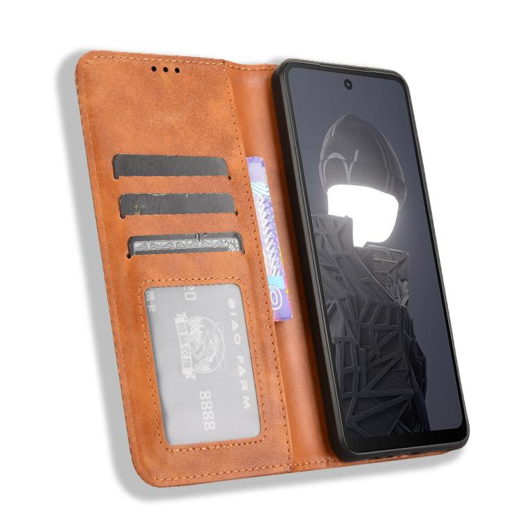 For HMD Fusion 5G Magnetic Buckle Retro Texture Leather Phone Case