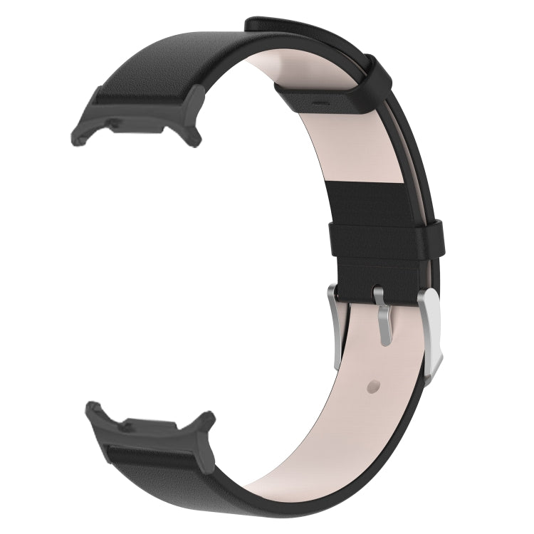 For Samsung Galaxy Watch Ultra 47mm / Ultra 2025 Stainless Steel Silver Buckle Leather Watch Band