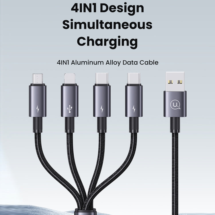 USAMS SJ739 1.2m 4 in 1 Type-C Fast Charging Cable - Titanium Gray
