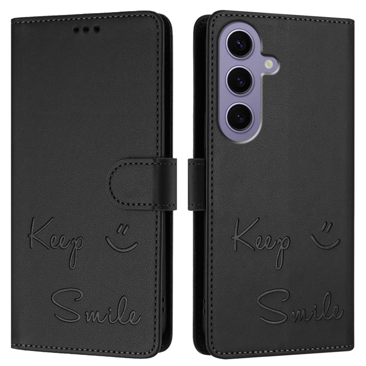For Samsung Galaxy S24 5G Smile Embossing RFID Leather Phone Case