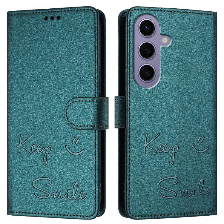 For Samsung Galaxy S24 5G Smile Embossing RFID Leather Phone Case
