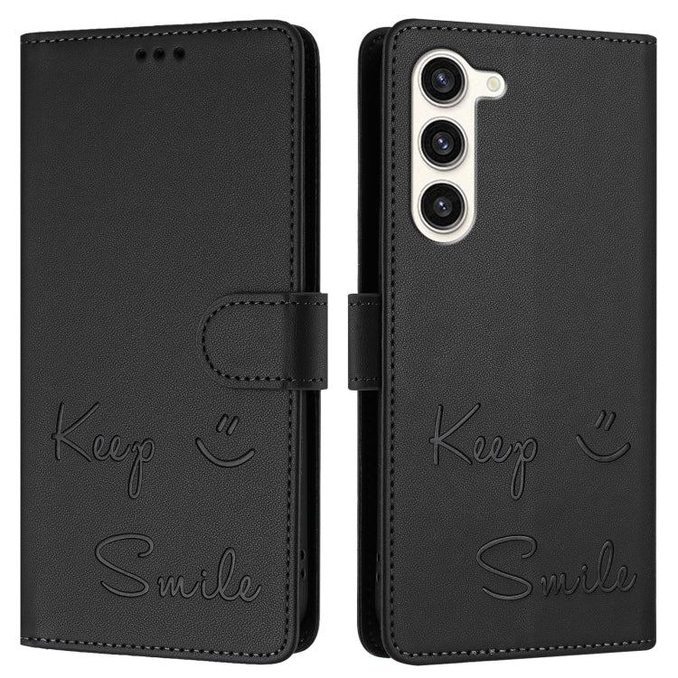 For Samsung Galaxy S23+ 5G Smile Embossing RFID Leather Phone Case