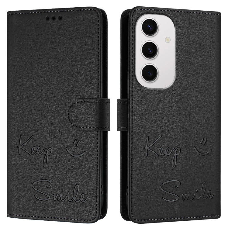 For Samsung Galaxy S24 FE 5G Smile Embossing RFID Leather Phone Case