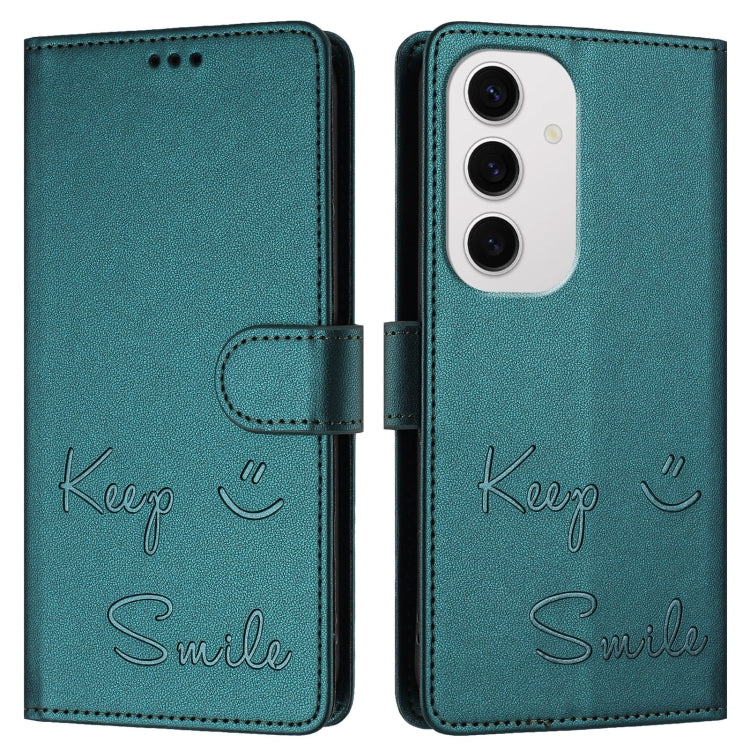 For Samsung Galaxy S24 FE 5G Smile Embossing RFID Leather Phone Case