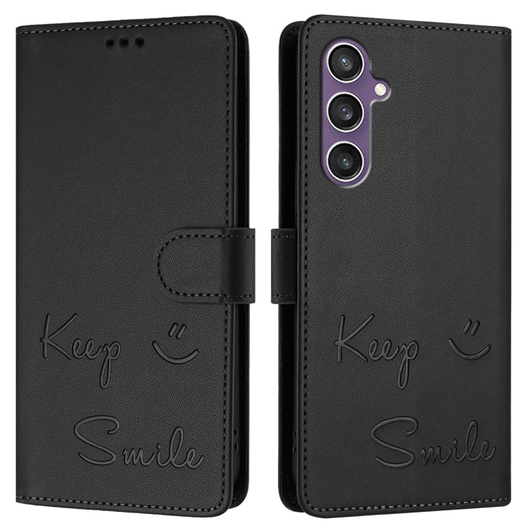 For Samsung Galaxy S23 FE 5G Smile Embossing RFID Leather Phone Case