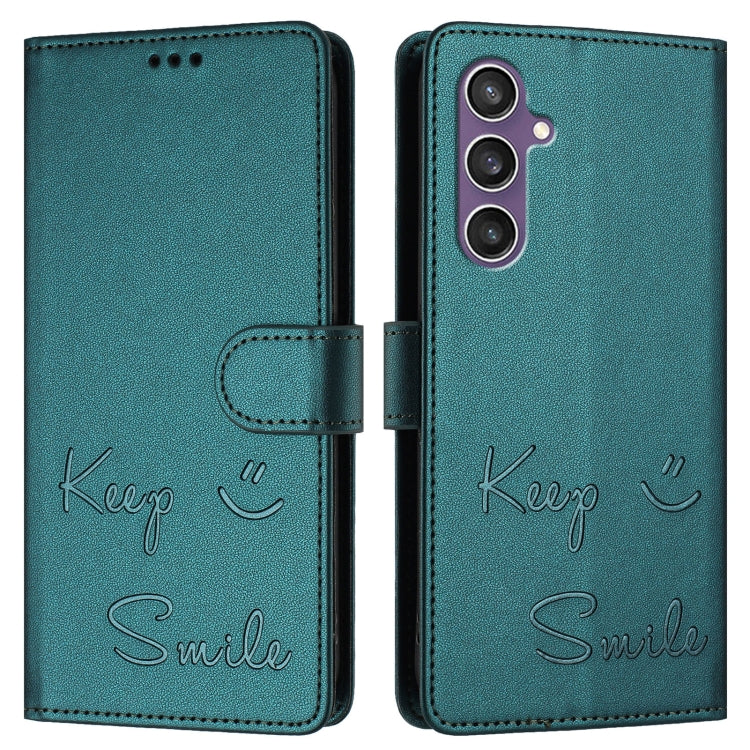For Samsung Galaxy S23 FE 5G Smile Embossing RFID Leather Phone Case