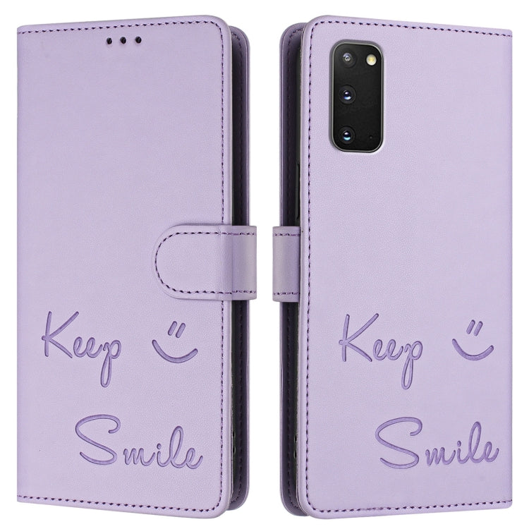 For Samsung Galaxy S20 FE 2022 / 5G / 4G Smile Embossing RFID Leather Phone Case