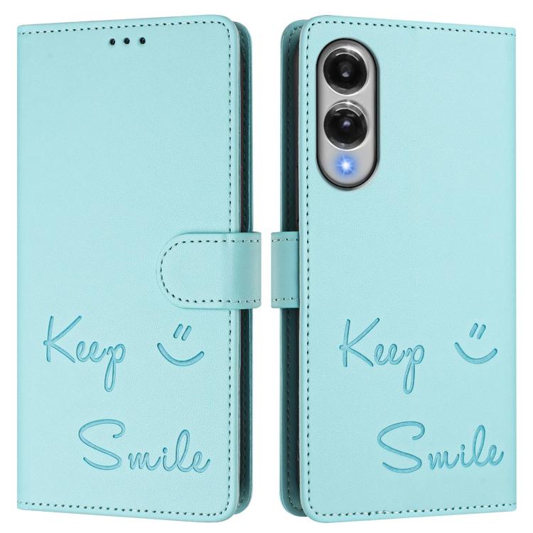 For Samsung Galaxy S25 Edge 5G Smile Embossing RFID Leather Phone Case