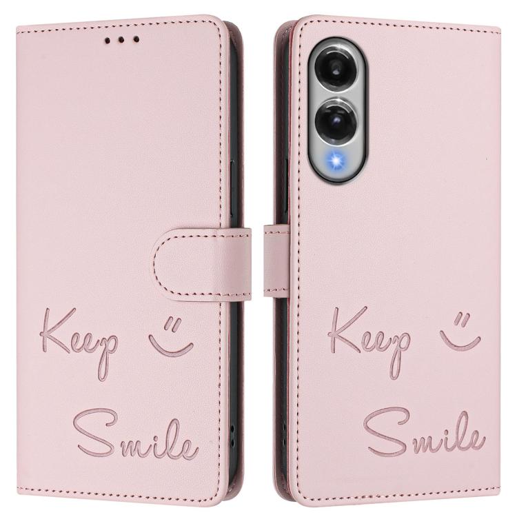 For Samsung Galaxy S25 Edge 5G Smile Embossing RFID Leather Phone Case