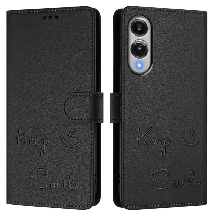 For Samsung Galaxy S25 Edge 5G Smile Embossing RFID Leather Phone Case