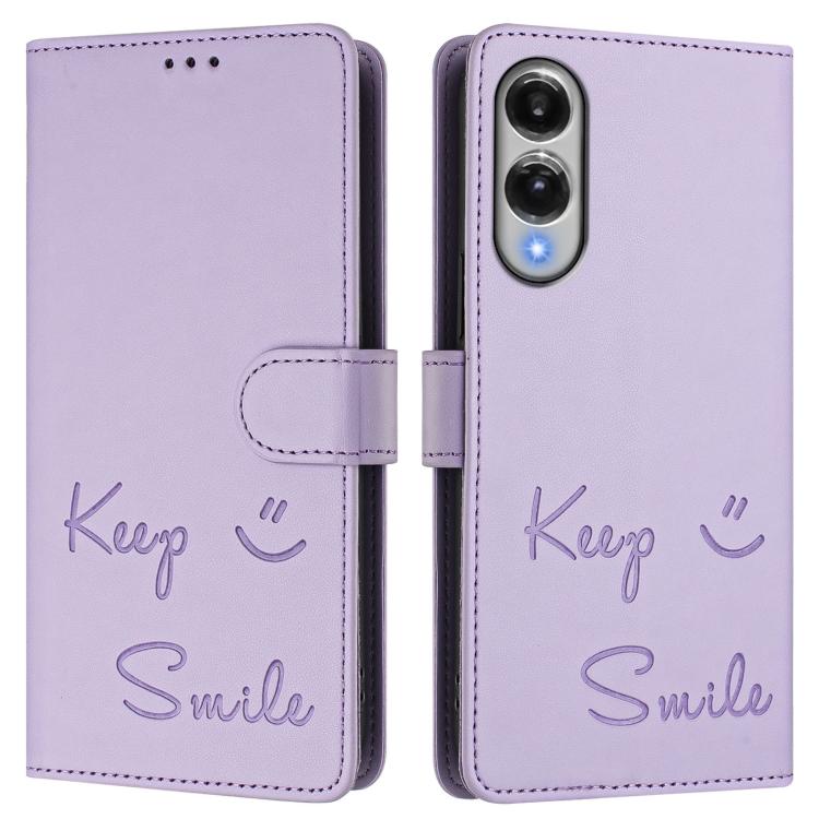 For Samsung Galaxy S25 Edge 5G Smile Embossing RFID Leather Phone Case