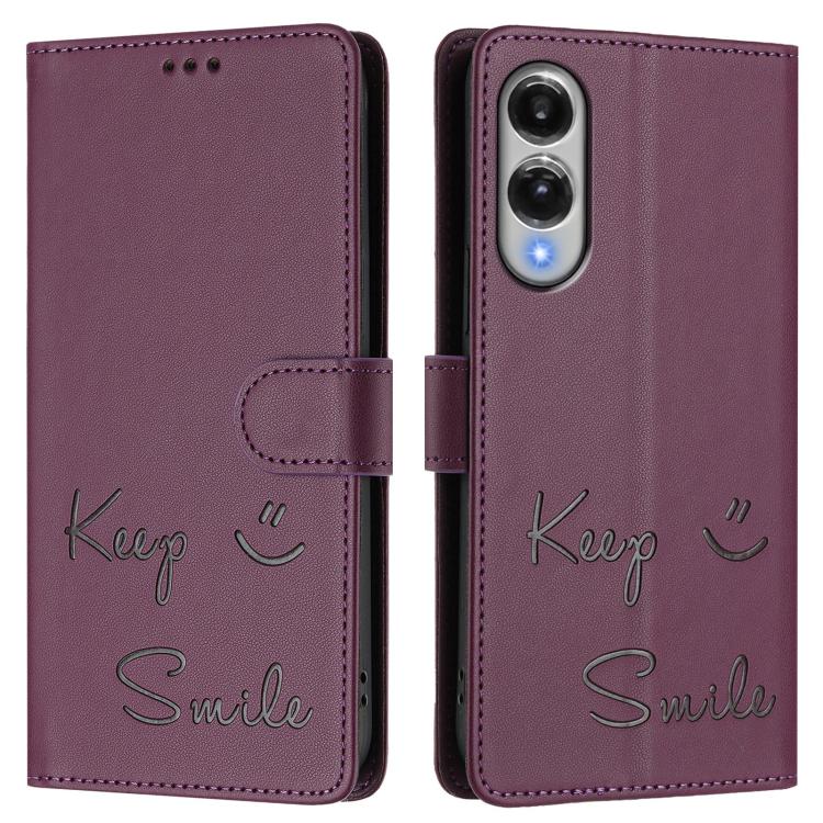For Samsung Galaxy S25 Edge 5G Smile Embossing RFID Leather Phone Case
