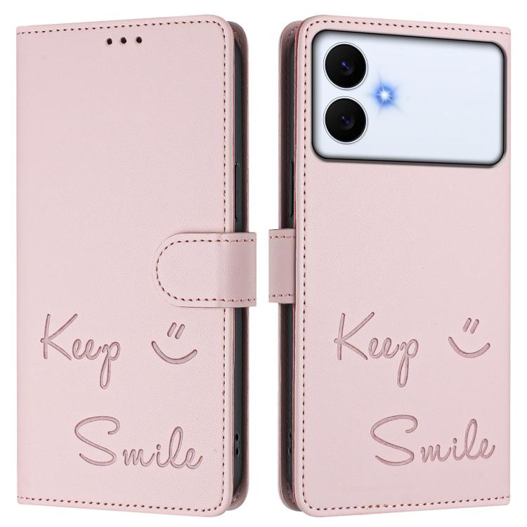 For Samsung Galaxy S26 Edge 5G Smile Embossing RFID Leather Phone Case
