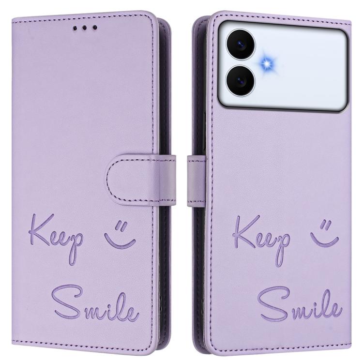 For Samsung Galaxy S26 Edge 5G Smile Embossing RFID Leather Phone Case