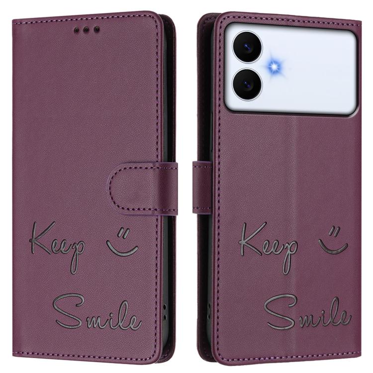 For Samsung Galaxy S26 Edge 5G Smile Embossing RFID Leather Phone Case