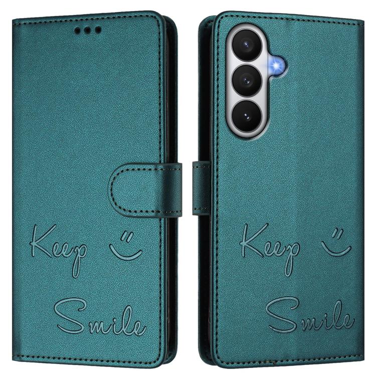 For Samsung Galaxy S26 5G Smile Embossing RFID Leather Phone Case
