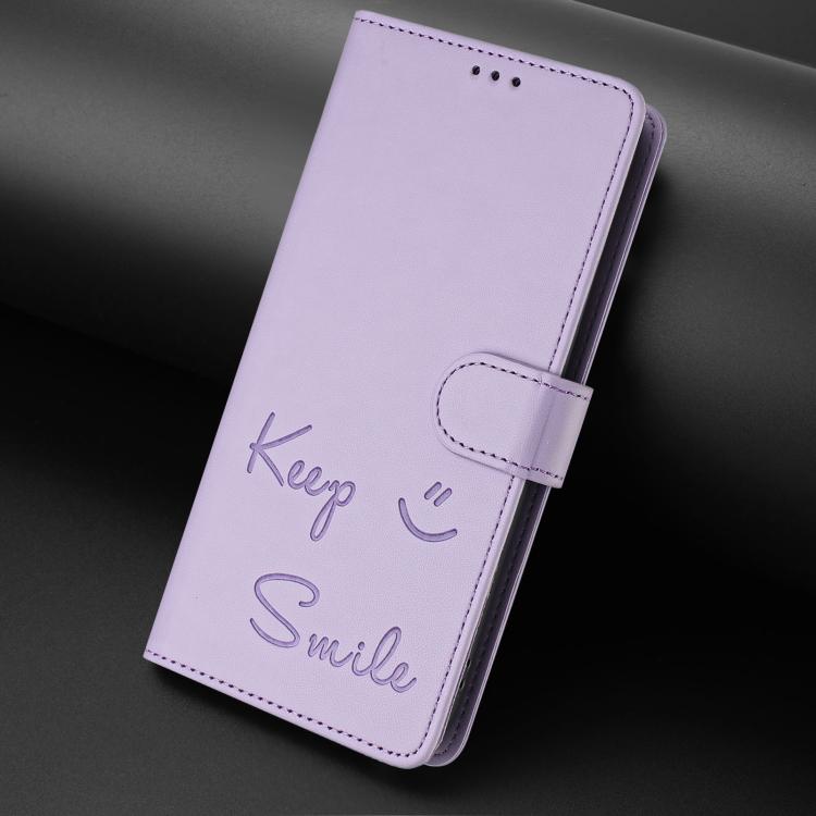 For Samsung Galaxy S26 5G Smile Embossing RFID Leather Phone Case