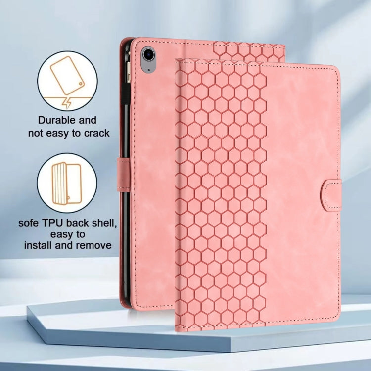 For iPad 2025 / 2022 Honeycomb Embossed Leather Smart Tablet Case