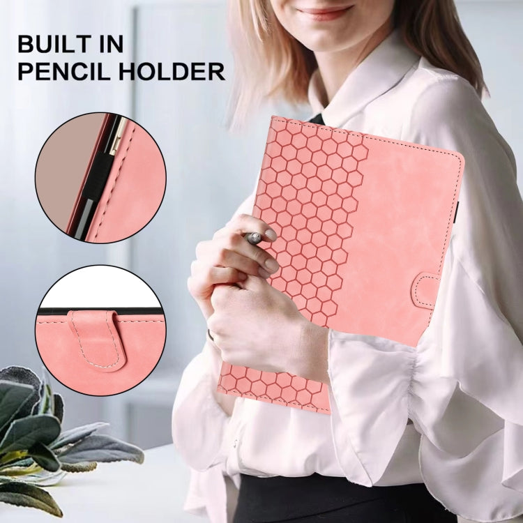 For iPad 2025 / 2022 Honeycomb Embossed Leather Smart Tablet Case