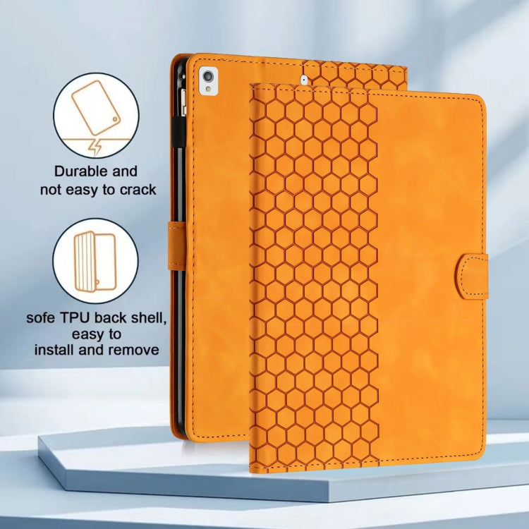 For iPad 10.2 2021 / 2020 / 10.5 2019 Honeycomb Embossed Leather Smart Tablet Case
