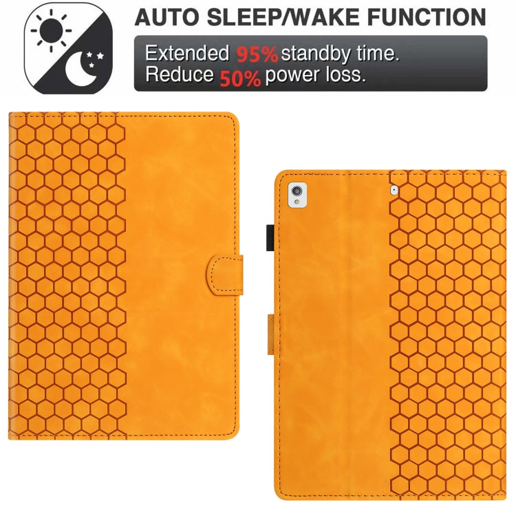 For iPad 10.2 2021 / 2020 / 10.5 2019 Honeycomb Embossed Leather Smart Tablet Case