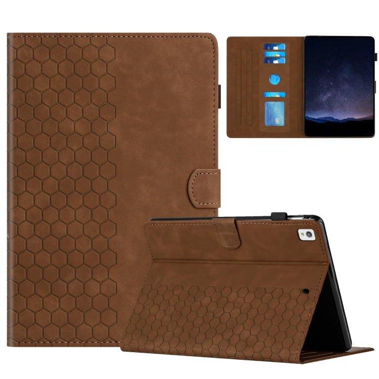 For iPad 10.2 2021 / 2020 / 10.5 2019 Honeycomb Embossed Leather Smart Tablet Case