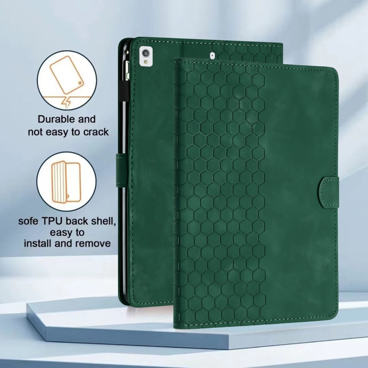 For iPad 10.2 2021 / 2020 / 10.5 2019 Honeycomb Embossed Leather Smart Tablet Case
