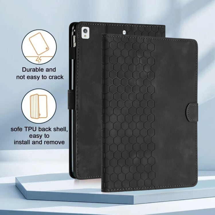 For iPad 10.2 2021 / 2020 / 10.5 2019 Honeycomb Embossed Leather Smart Tablet Case