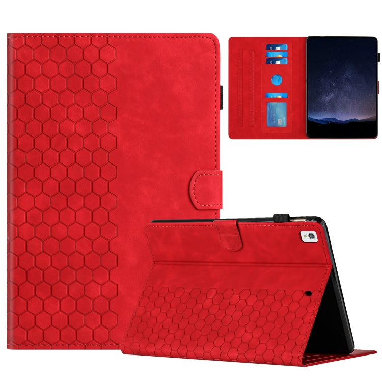 For iPad 10.2 2021 / 2020 / 10.5 2019 Honeycomb Embossed Leather Smart Tablet Case