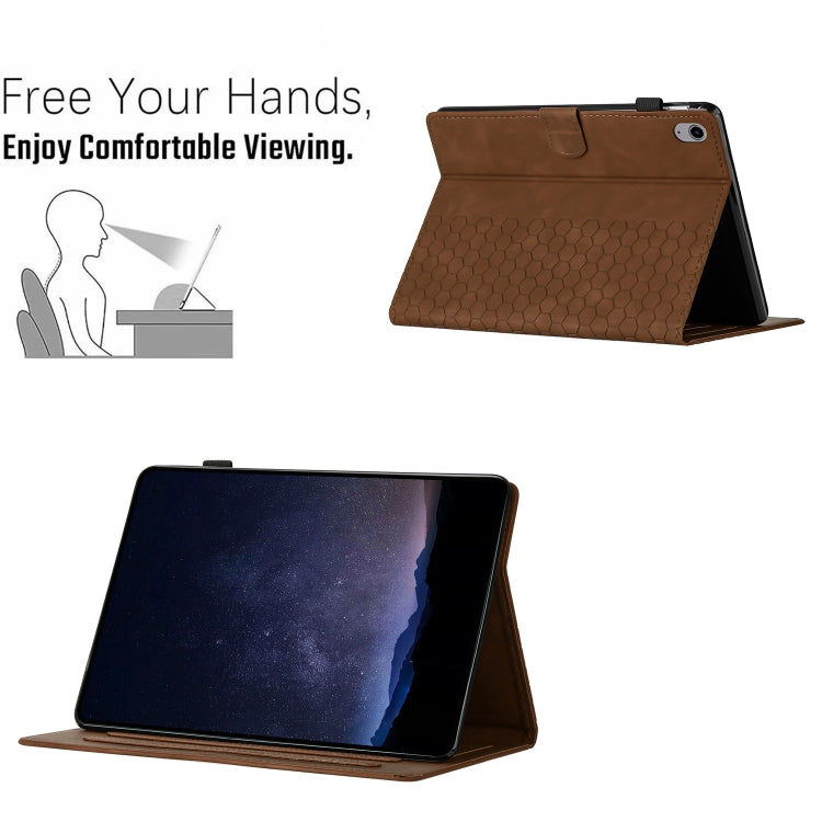 For iPad mini 6 / mini 2024 Honeycomb Embossed Leather Smart Tablet Case