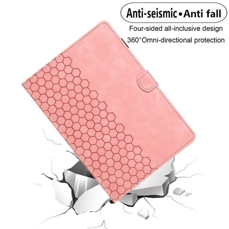 For iPad mini 6 / mini 2024 Honeycomb Embossed Leather Smart Tablet Case