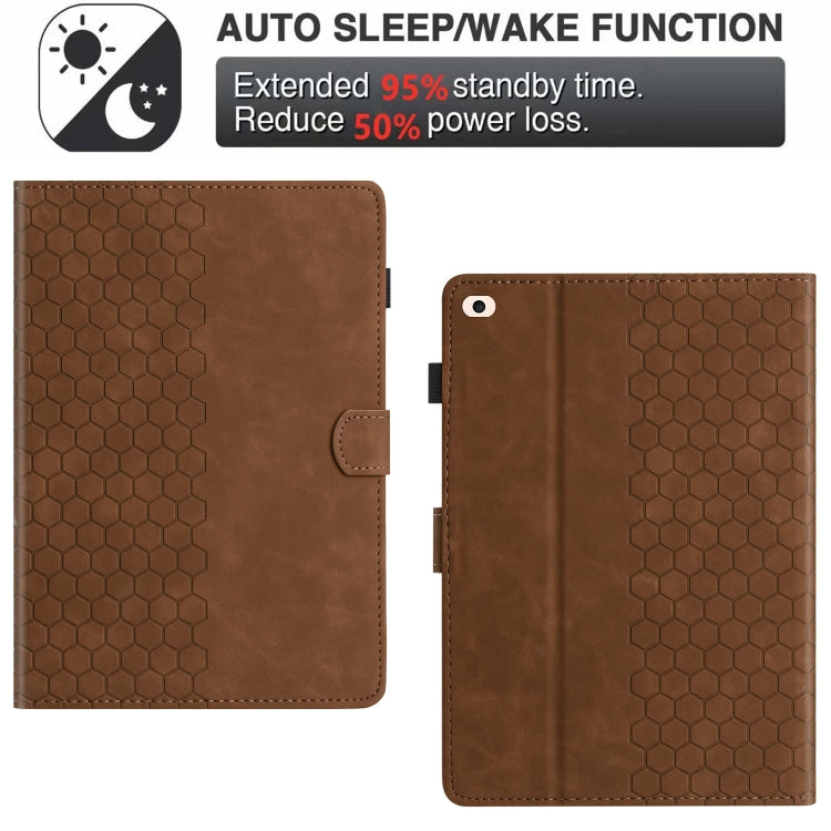 For iPad Pro 9.7 / 9.7 2018 / 2017 Honeycomb Embossed Leather Smart Tablet Case
