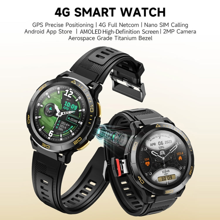 LEMFO Z1 1.43 inch AMOLED Screen Smart Watch, 4G Network Android 8.1, 4GB+64GB, Eurasian Version - Black