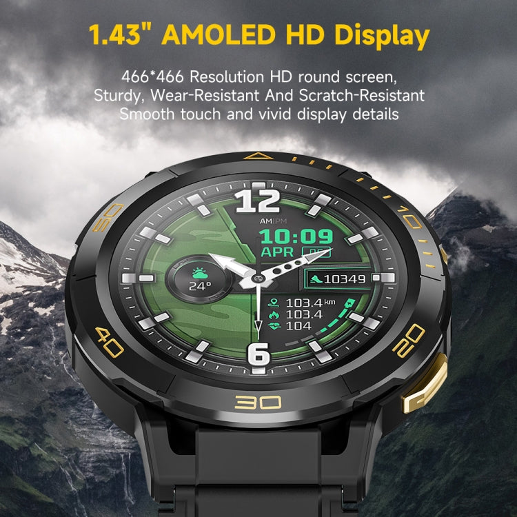 LEMFO Z1 1.43 inch AMOLED Screen Smart Watch, 4G Network Android 8.1, 4GB+64GB, Eurasian Version - Black