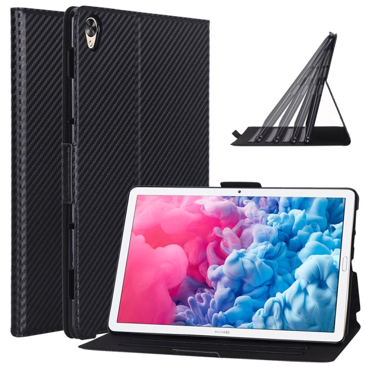 For Huawei MatePad 10.8 (2020) Ultra-thin Carbon Fiber Front Support Horizontal Flip Leather Case with Holder