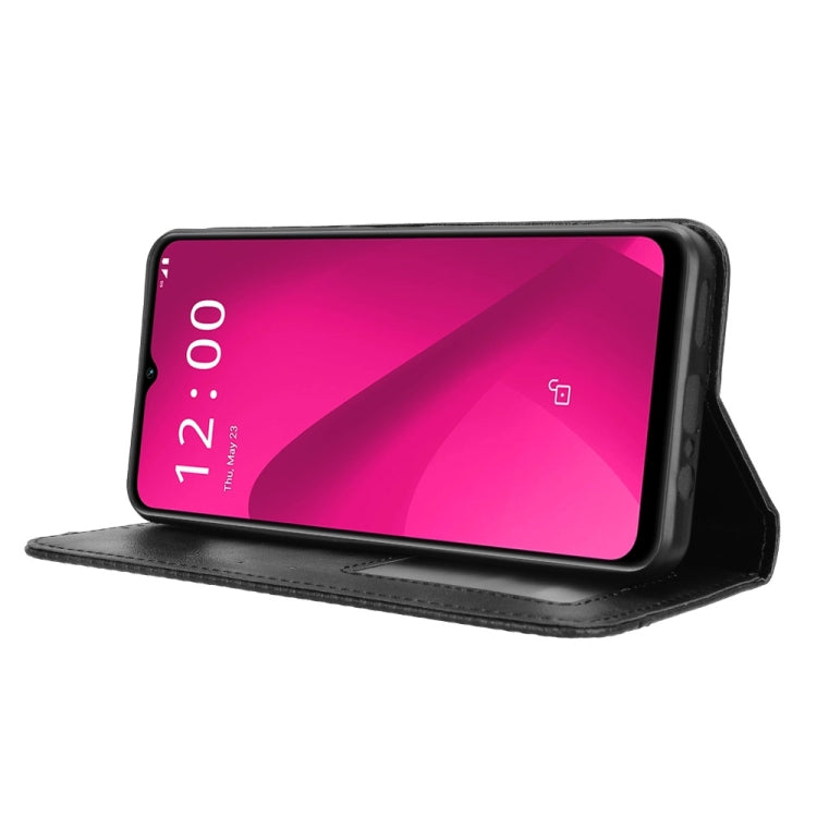 For T-Mobile Revvl 7 5G Magnetic Buckle Retro Texture Leather Phone Case