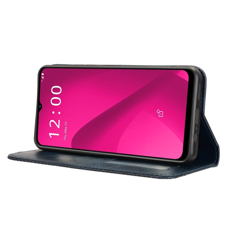 For T-Mobile Revvl 7 5G Magnetic Buckle Retro Texture Leather Phone Case