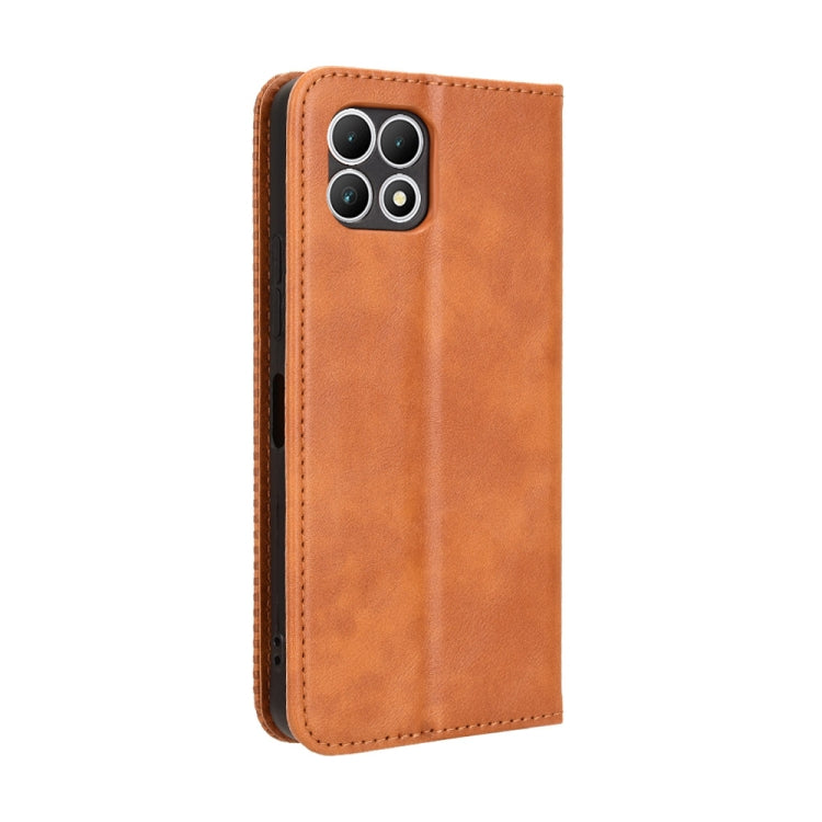 For T-Mobile Revvl 7 5G Magnetic Buckle Retro Texture Leather Phone Case