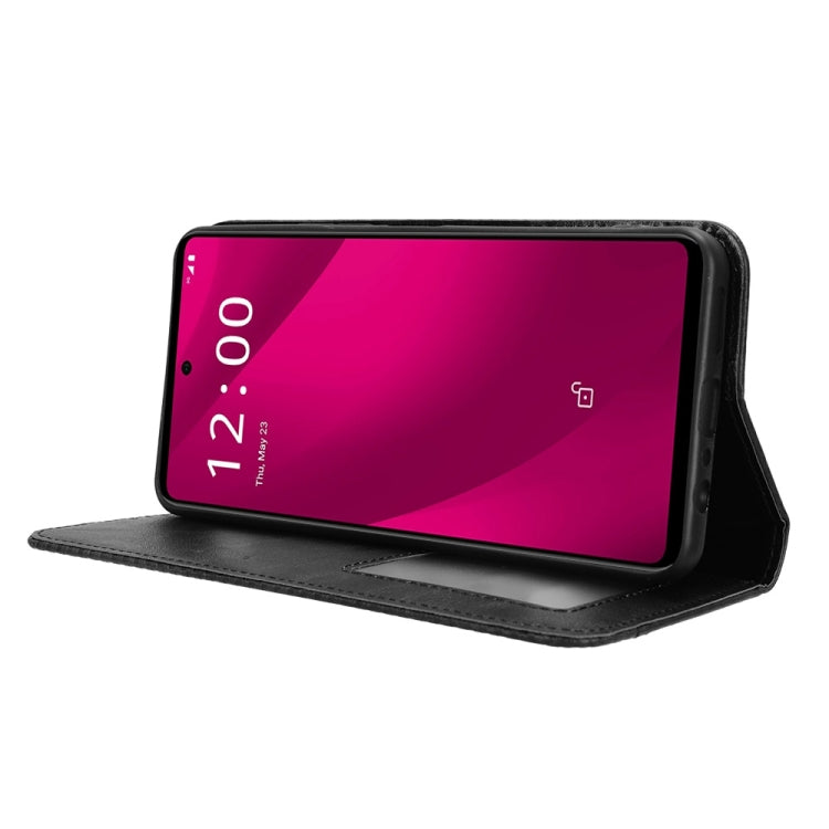 For T-Mobile Revvl 7 Pro 5G Magnetic Buckle Retro Texture Leather Phone Case