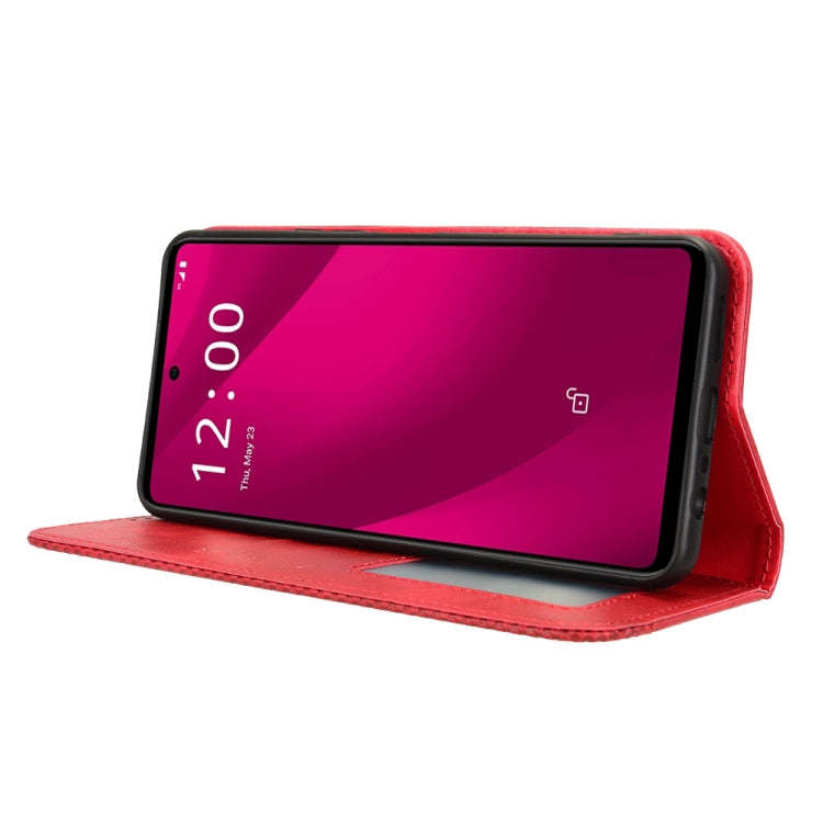 For T-Mobile Revvl 7 Pro 5G Magnetic Buckle Retro Texture Leather Phone Case