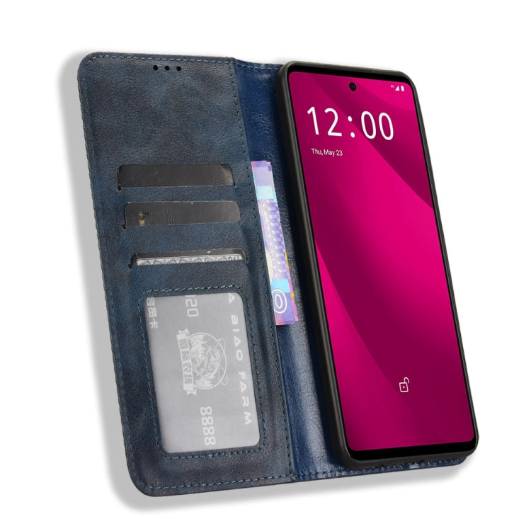 For T-Mobile Revvl 7 Pro 5G Magnetic Buckle Retro Texture Leather Phone Case