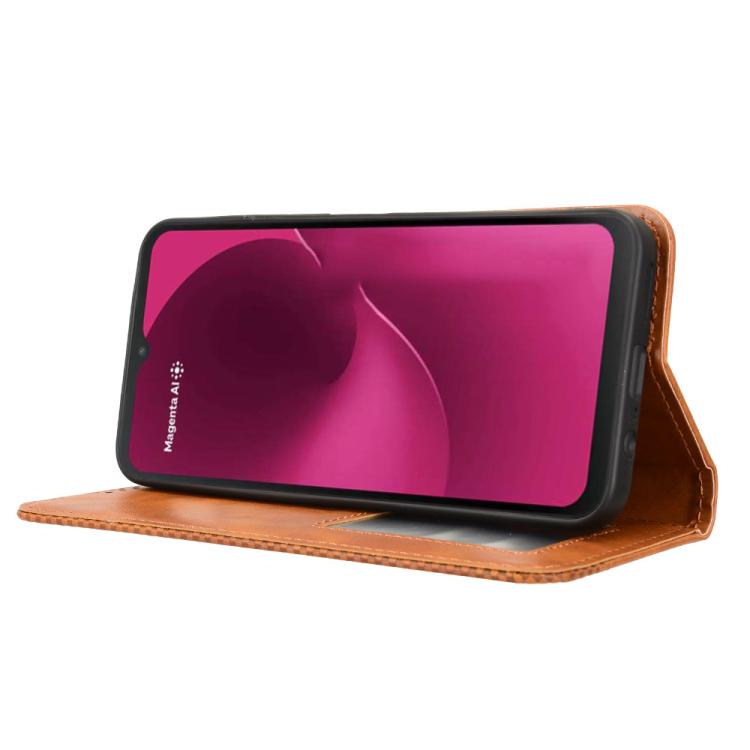 For T-Mobile Revvl 8 5G Magnetic Buckle Retro Texture Leather Phone Case