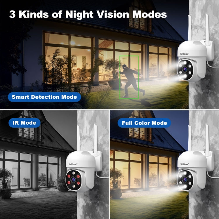 SriHome SH061 2MP 2.4G WiFi AI Humanoid Tracking Infrared Night Vision Camera
