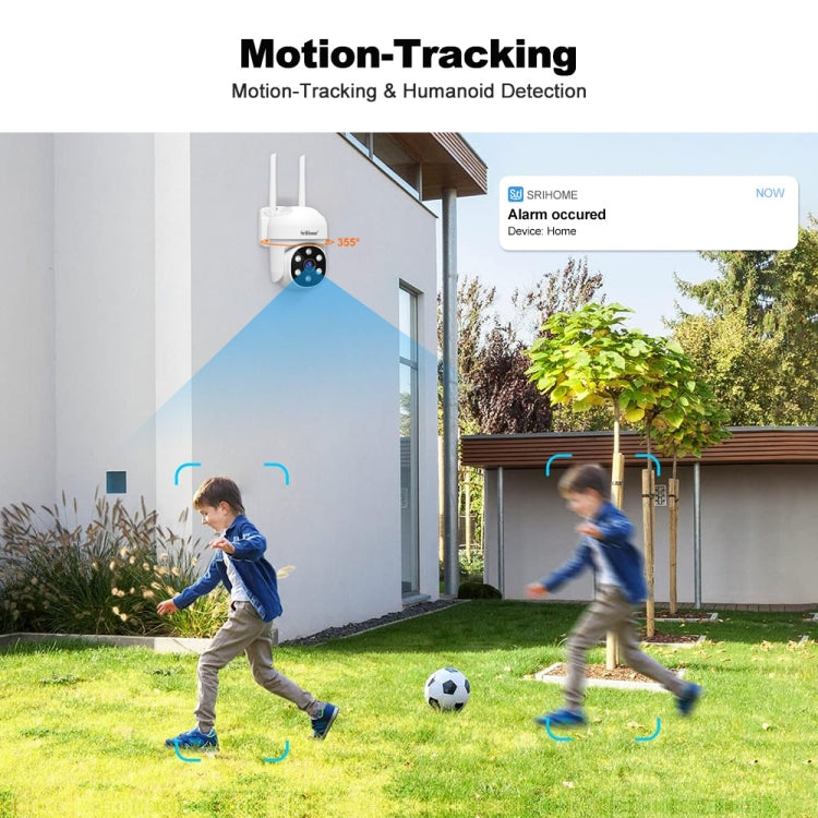 SriHome SH061 2MP 2.4G WiFi AI Humanoid Tracking Infrared Night Vision Camera