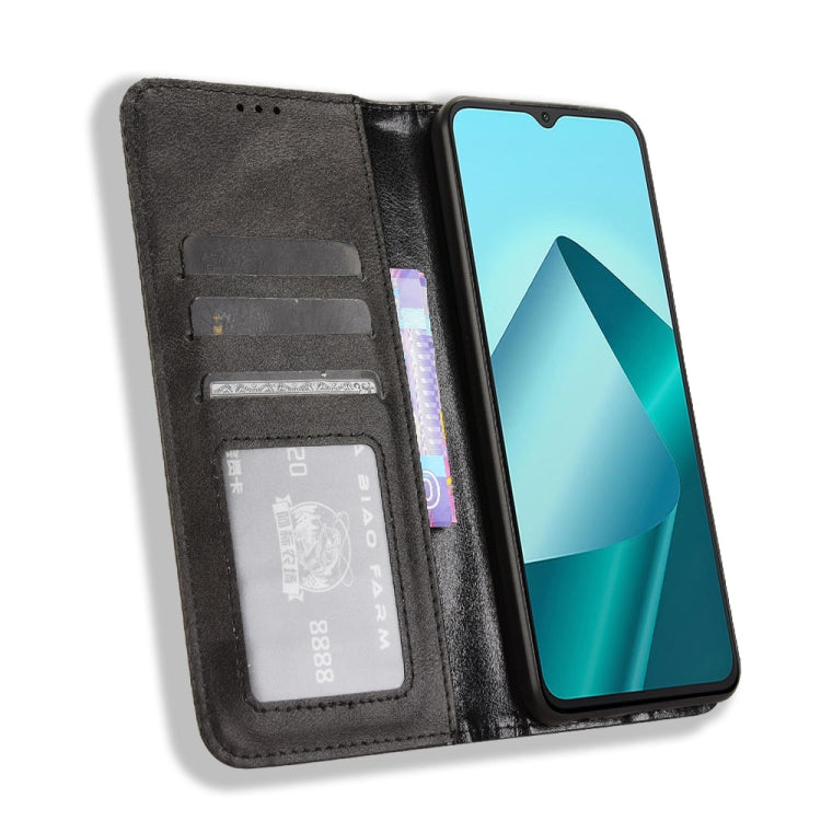 For Wiko T20 Magnetic Buckle Retro Texture Leather Phone Case