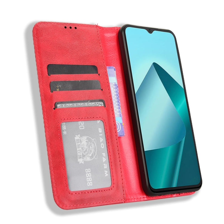 For Wiko T20 Magnetic Buckle Retro Texture Leather Phone Case