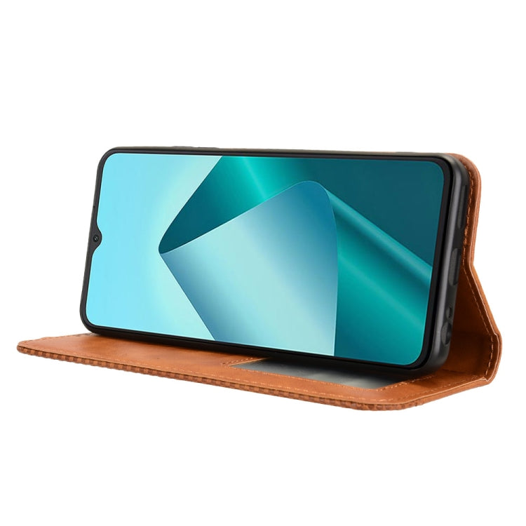 For Wiko T20 Magnetic Buckle Retro Texture Leather Phone Case